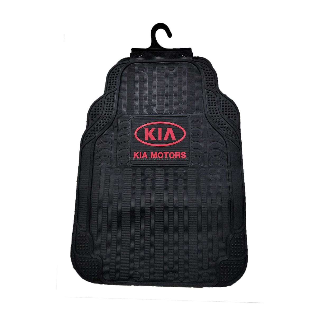 KIA Motors Universal PVC Rubber Floor Mat Black Red Mix Design 5 Pcs - Foot Mat For Car