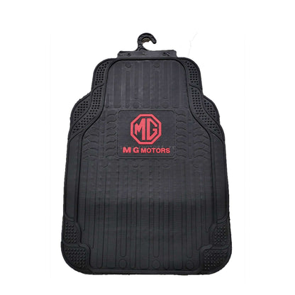 MG Universal PVC Rubber Floor Mat Black Red Mix Design 5 Pcs - Foot Mat For Car