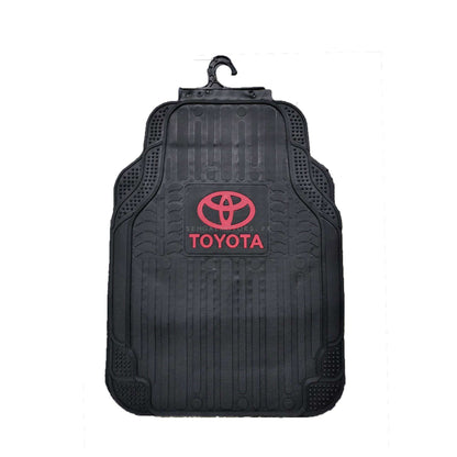 Toyota Universal PVC Rubber Floor Mat Black Mix Design - 5 Pcs - Foot Mat For Car
