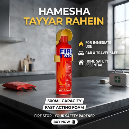 Fire Stop 500ml Portable Fire Extinguisher Spray Foam | Fast Acting Fire Suppressant for Car, Home & Kitchen